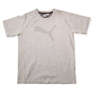 PUMA‎ Keep You Dry Graphic Logo Short Sleeve Tee Shirt Gray Size M